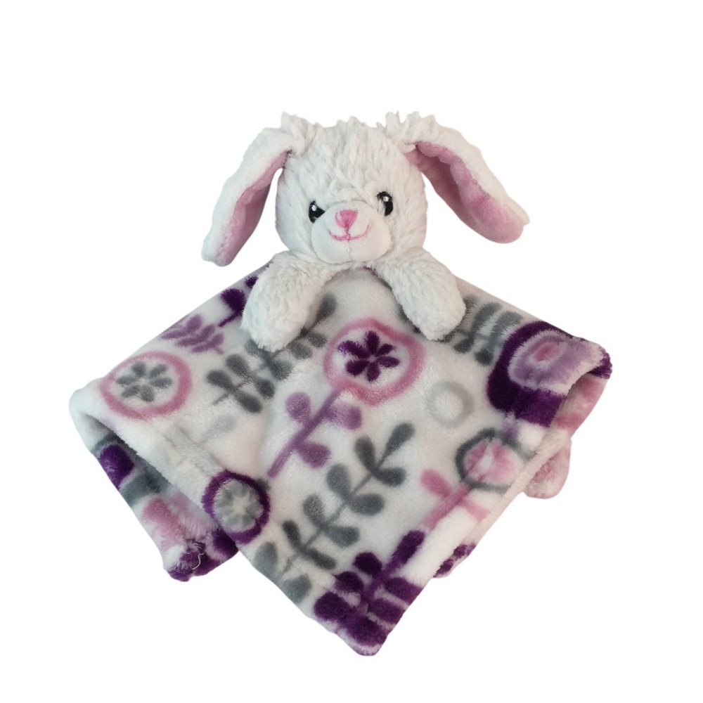 Little Miracles Bunny Rabbit Lovey Purple Geometric Flowers Costco RARE‎